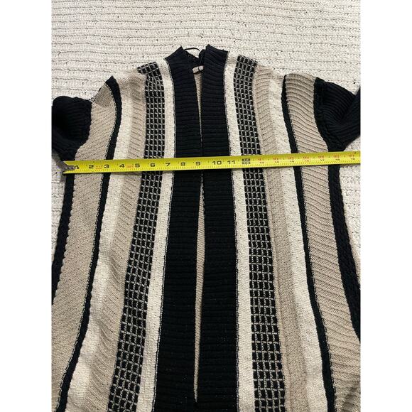 Soft Surroundings Open Front Cardigan Sweater Knit Striped Womens XS Gold Black - Picture 4 of 9